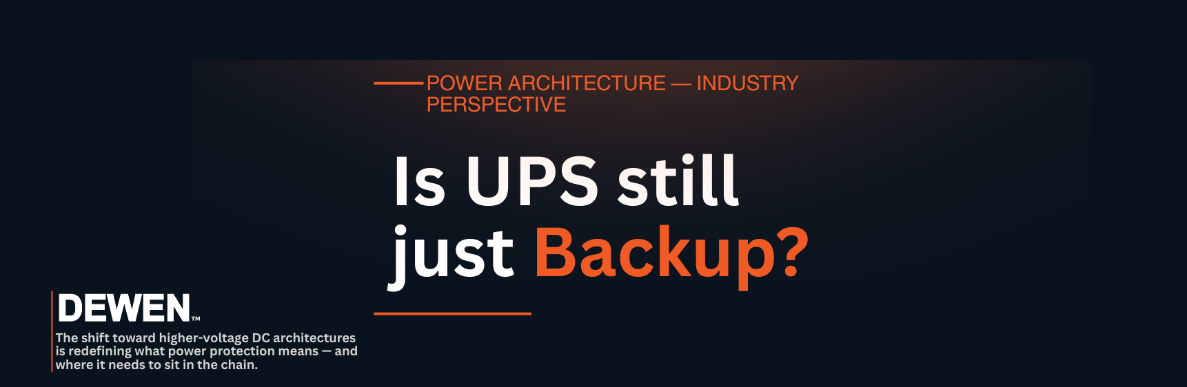 Is UPS Still Just Backup? Rethinking Its Role in Modern Data Centre Power Systems